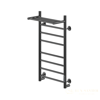 полотенцесушитель электрический кабельный ника way-2 80/40 с полкой ral9005 черный матовый u