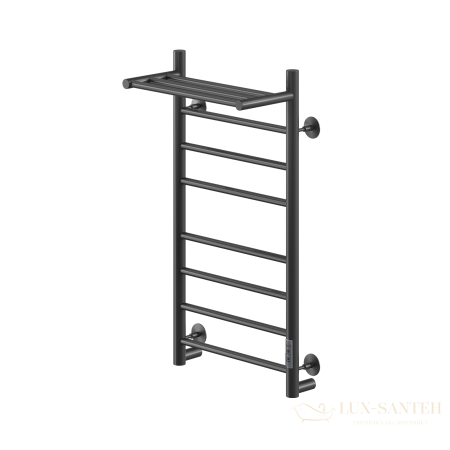 полотенцесушитель электрический кабельный ника way-2 80/40 с полкой ral9005 черный матовый u