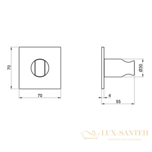 держатель ручного душа almar 316 collection e120009.316, нержавеющая сталь брашированная