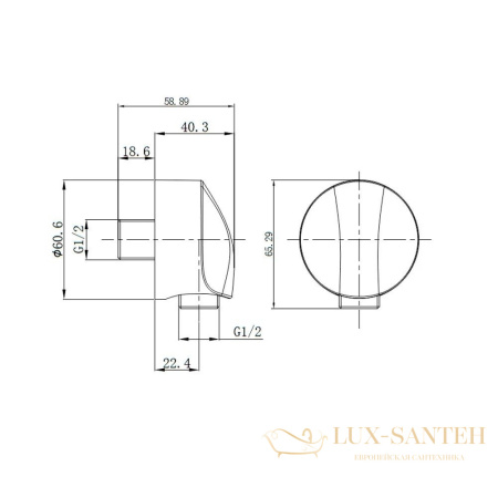 подключение для душевого шланга aquame aqm8710cr, хром