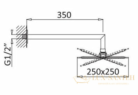 верхний душ cezares czr czr-b-tdd-25-bio, белый матовый