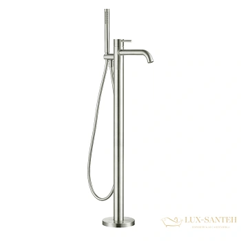 смеситель для ванны напольный aquame siena aqm6218bn, никель брашированный