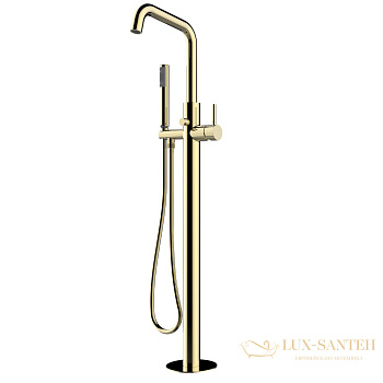 смеситель напольный для ванны bossini teo z00751.021, в комплекте со встроенной частью, золото