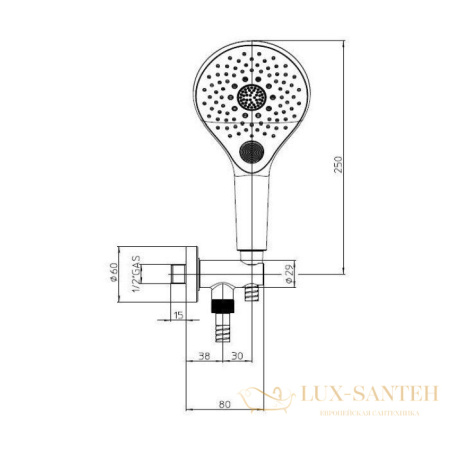 душевой набор bossini syncronia c12033.021, золото