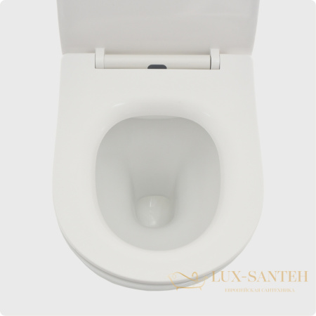 унитаз подвесной безободковый aquame aqm2001, с быстросъемным сиденьем softclose, белый глянцевый