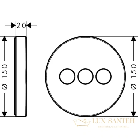 переключатель потоков hansgrohe showerselect s 15745000 для 3 потребителей (внешняя часть)