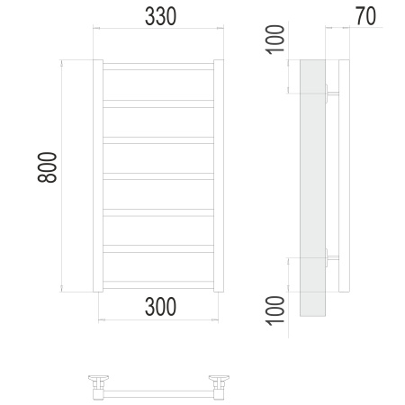 полотенцесушитель водяной terminus контур 4670078529633 п7 300x800