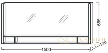 зеркало с подсветкой jacob delafon terrace 150x68 eb1184-nf