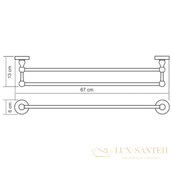 полотенцедержатель wasserkraft regen k-6940 67 см, хром