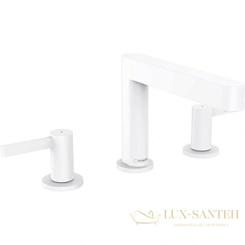 смеситель для раковины hansgrohe finoris 110 76033700, со сливным клапаном push-open, матовый белый,