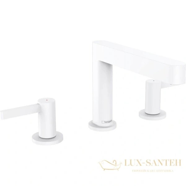 смеситель для раковины hansgrohe finoris 110 76033700, со сливным клапаном push-open, матовый белый,