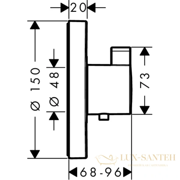 термостат hansgrohe showerselect s highflow 15741000, хром