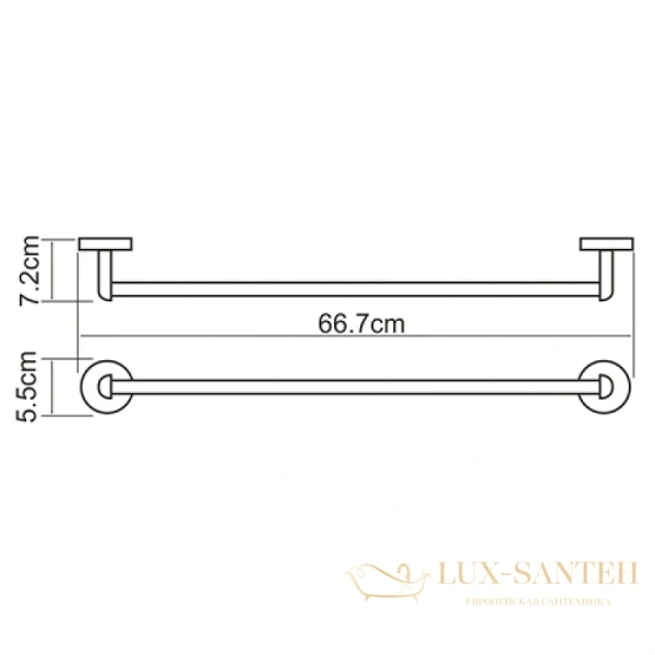 полотенцедержатель wasserkraft rhein k-6230 66,7 см, хром