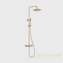 душевая система для душа aquame aqm8006gg, с термостатом, золотой глянцевый