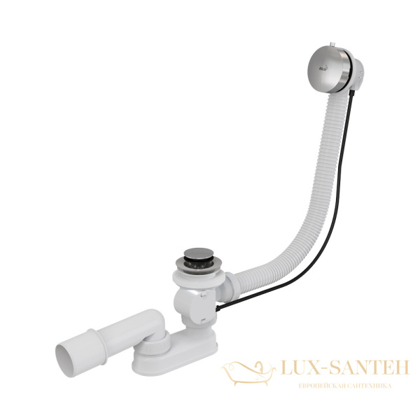 alcaplast сифон для ванны автомат комплект металл/металл a551k-100