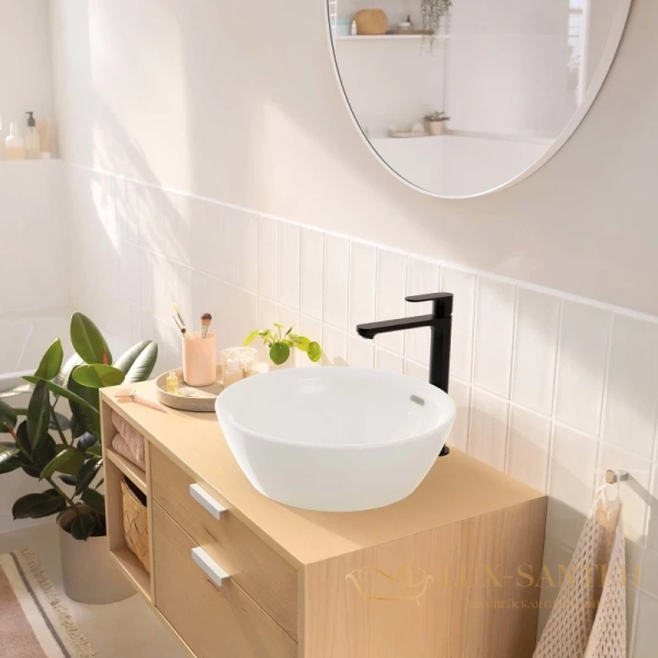 смеситель для раковины hansgrohe rebris s 72590670, с донным клапаном, черный матовый