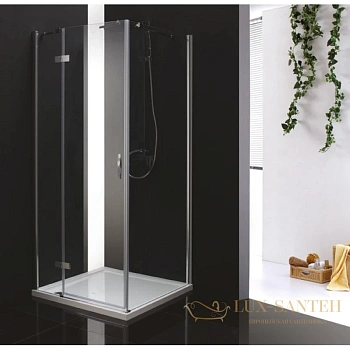 душевой уголок cezares bergamo-a-1 bergamo-w-a-1-90-p-cr-l 90x90 см, стекло рифленое