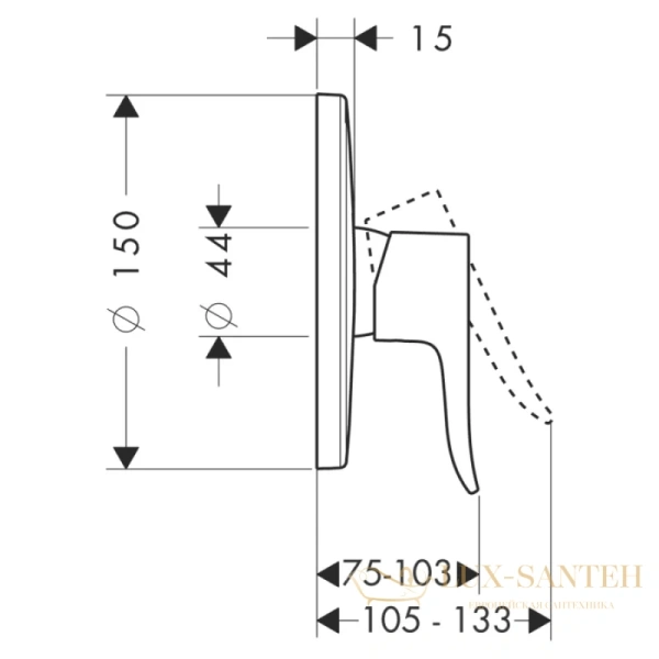 смеситель для душа hansgrohe metris 31685000