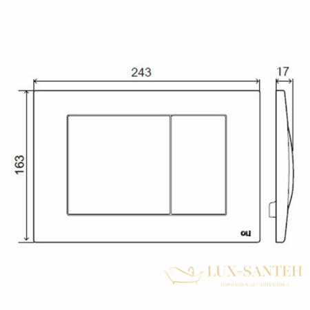 смывная клавиша oli metal dual 656006 механическая, хром матовый