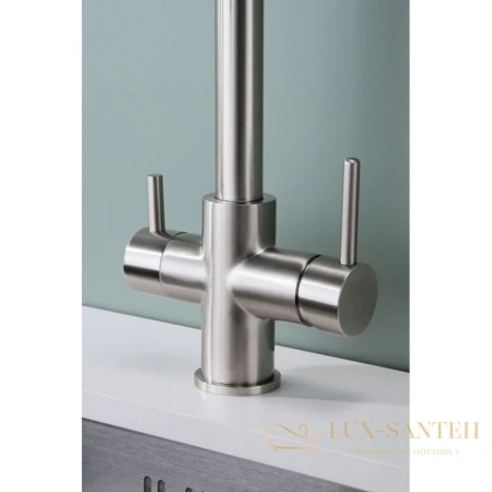 смеситель paulmark lange la214212-ni для кухни с подключением к фильтру, никель