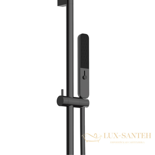 душевая система для душа встраиваемая aquame, aqm8401gm, с термостатом, оружейная сталь