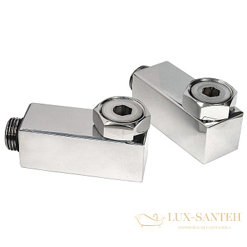 комплект уголков квадрат с нак. гай. grota 1/2" х 3/4" (нерж.пол.), цвет хром