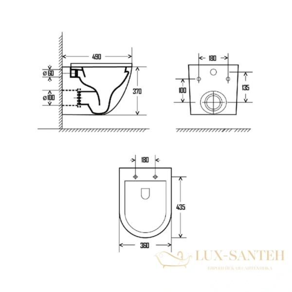 унитаз подвесной безободковый aquame aqm2002mgr, с быстросъемным сиденьем softclose, серый матовый