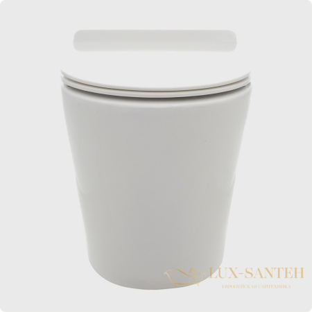 унитаз приставной безободковый aquame aqm3001, с быстросъемным сиденьем softclose, белый глянцевый