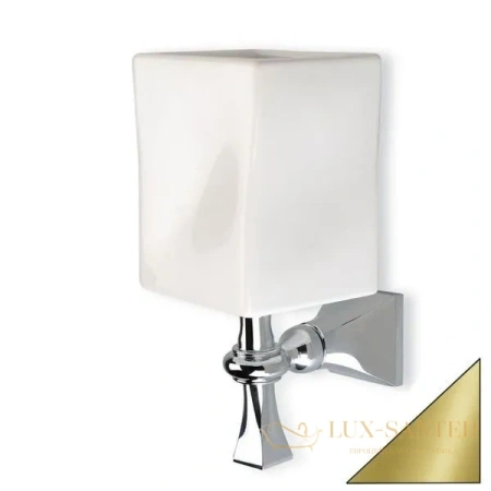 стакан керамический stil haus prisma pr10(18-bi) настенный, матовое золото-белая керамика