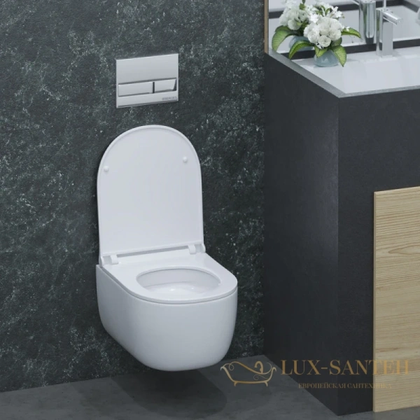 комплект: подвесной унитаз berges ego xl 043201 + система инсталляции berges novum d3, белый, клавиша хром