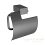 держатель для туалетной бумаги lemark smooth line 9726012 с крышкой, графит