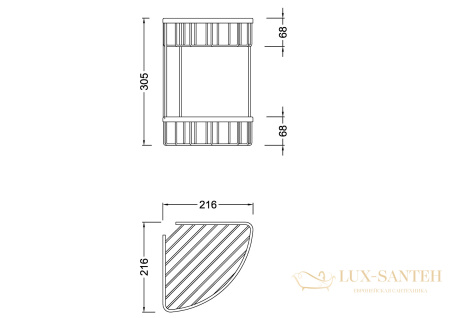 полка-решетка угловая двойная timo saona 13082/18, черное золото