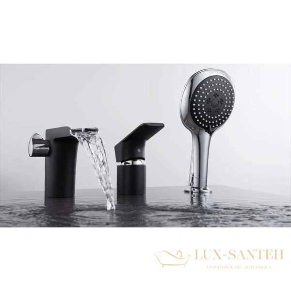 смеситель d&k berlin.technische da1434215 на борт ванны, хром/черный матовый