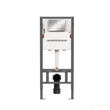 инсталляция для унитаза ceramica nova balance cn121002ch с панелью смыва square, хром глянцевый