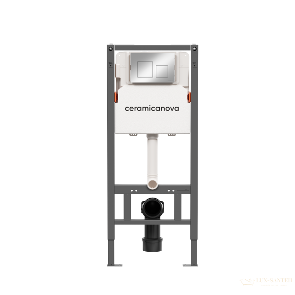 инсталляция для унитаза ceramica nova balance cn121002ch с панелью смыва square, хром глянцевый