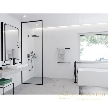косметическое зеркало hansgrohe addstoris 41791670 черный, матовый