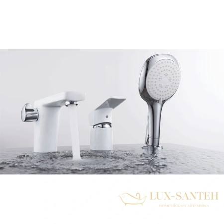 смеситель d&k berlin.steinbeis da1434916 на борт ванны, хром/белый