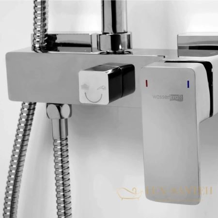 душевая система wasserkraft a17702 200 мм, хром