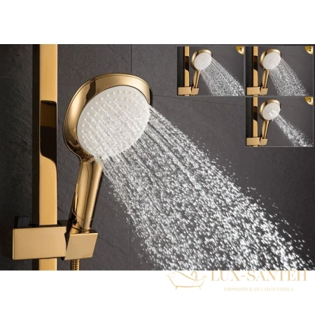 душевая система d&k berlin.tourto da1433703a01 200 мм, золотой