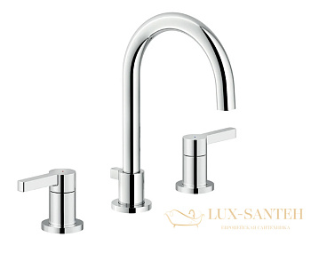 смеситель для раковины nobili lira, lr116211/1t1cr, 3 отверстия, хром