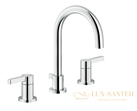 смеситель для раковины nobili lira, lr116211/1t1cr, 3 отверстия, хром