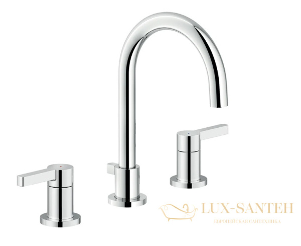 смеситель для раковины nobili lira, lr116211/1t1cr, 3 отверстия, хром