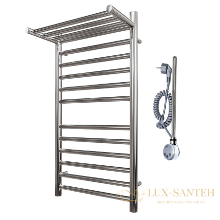 полотенцесушитель 400x800 электрический point аврора pn10148spe п11 с полкой левый/правый, хром