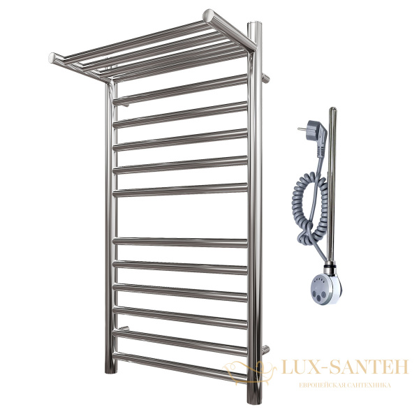 полотенцесушитель 400x800 электрический point аврора pn10148spe п11 с полкой левый/правый, хром