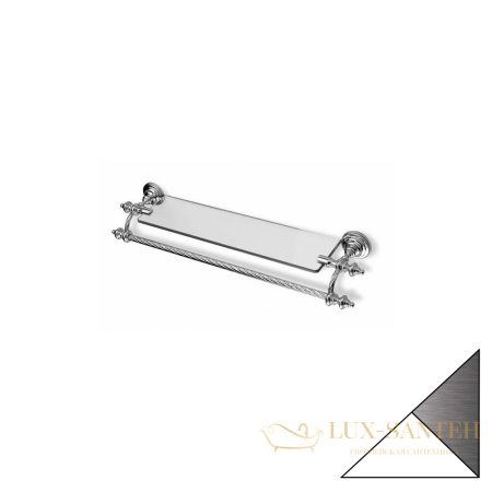 стеклянная полка + полотенцедержатель stil haus giunone g33(03), хром-белый