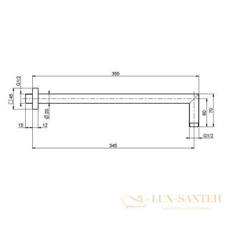 держатель верхнего душа, fima carlo frattini showerhead f2538cs, черный хром брашированный