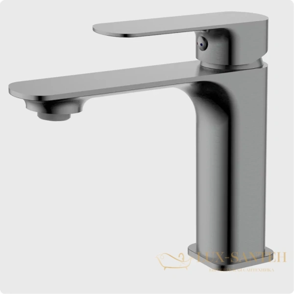 смеситель для раковины aquame monza aqm6310gm, оружейная сталь