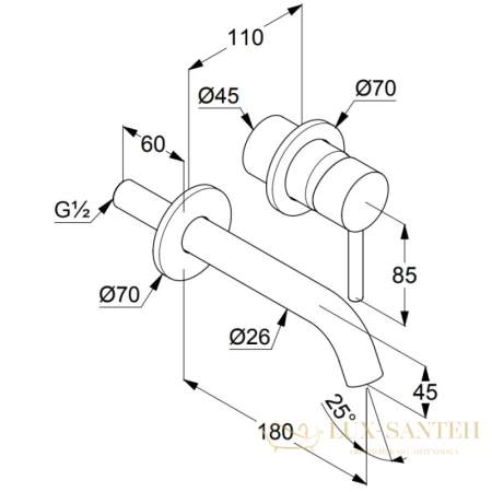 смеситель kludi bozz white 382445376 для раковины, встраиваемый, белый матовый 