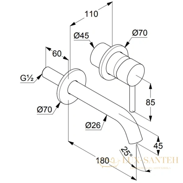 смеситель kludi bozz white 382445376 для раковины, встраиваемый, белый матовый 