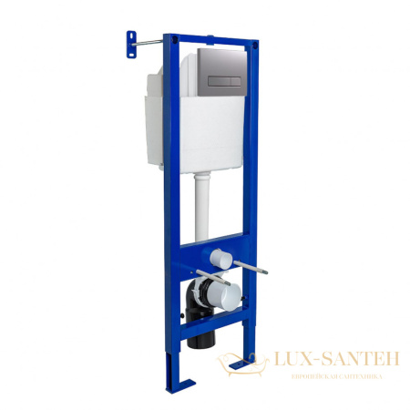 инсталляция berges atom line 410, 040344 для подвесного унитаза с панелью смыва, хром матовый